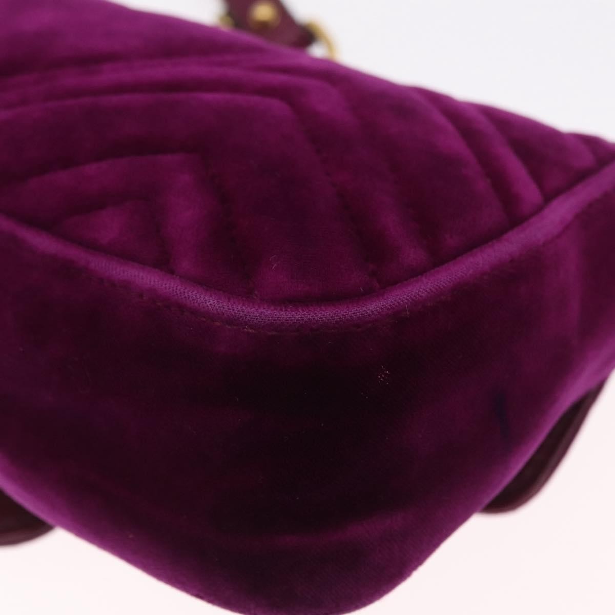 Gucci Gg Marmont Matelassé Velvet Purple Velvet Shoulder Bag Bag (Pre-Owned)