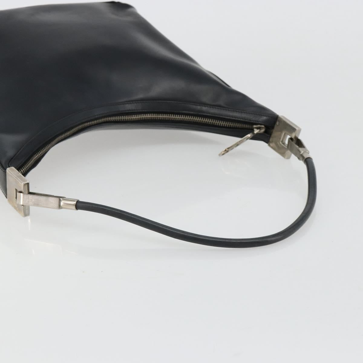 Gucci Zip Hobo Leather Black Leather Handbag (Pre-Owned)