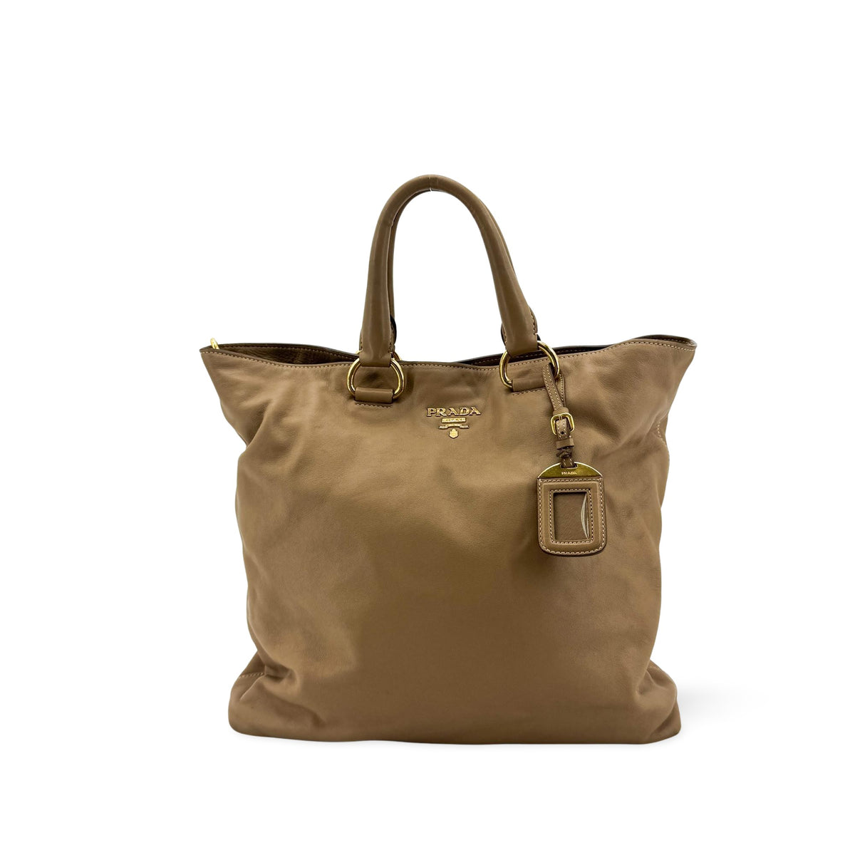 Prada Prada Vitello Phenix Leather Tote Bag Black Large Phenix Leather Brown Leather Tote Bag Bag (Pre-Owned)