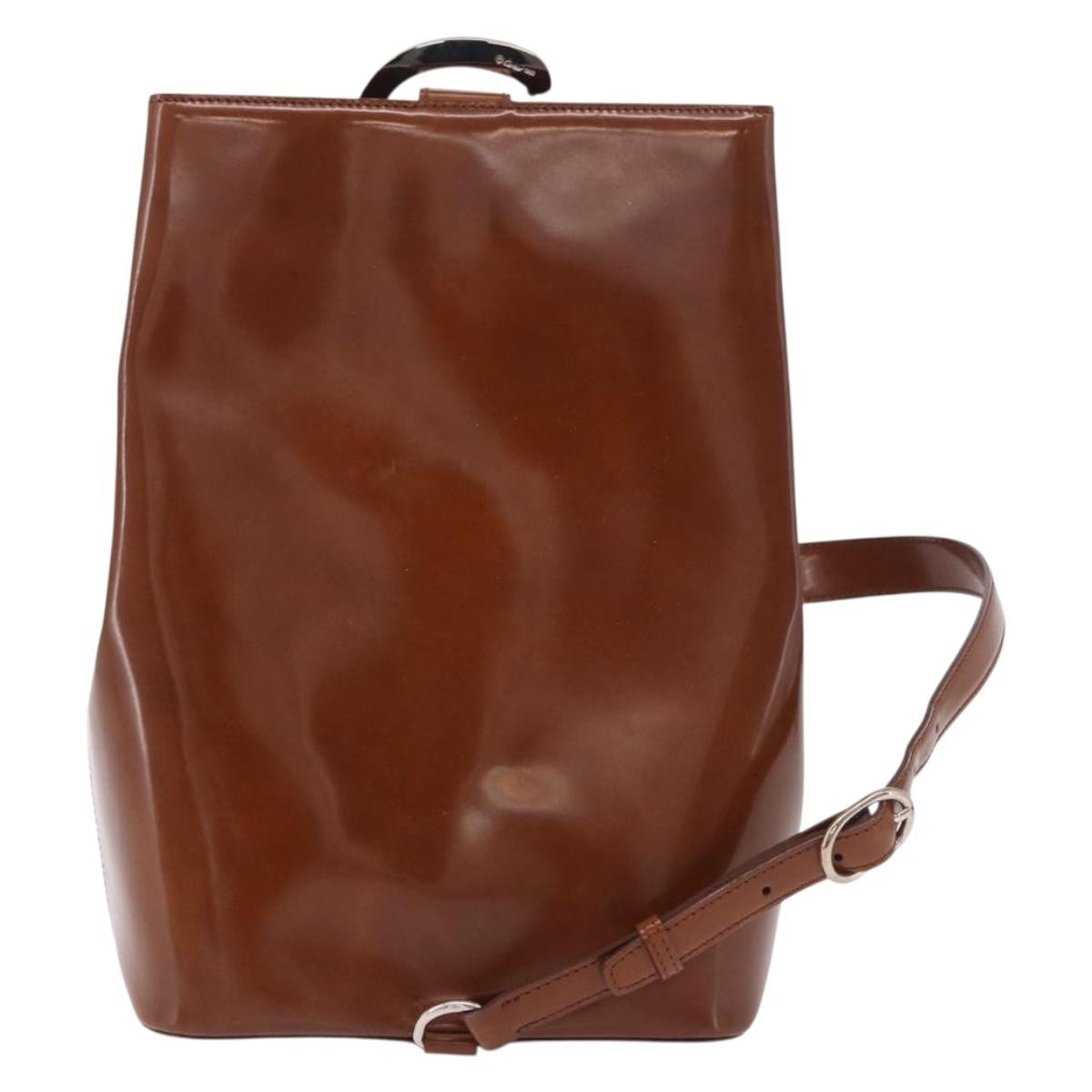 Cartier Panthère Patent Leather Brown Patent_Leather Backpack Bag (Pre-Owned)