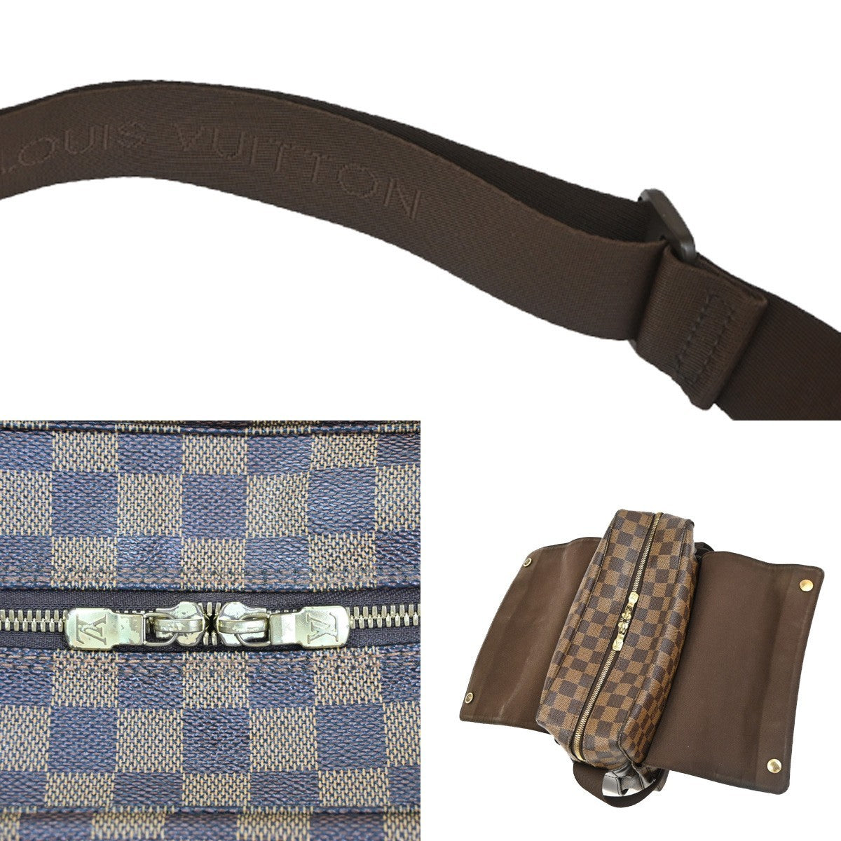 Louis Vuitton Naviglio Damier Ebene Brown Canvas Shoulder Bag Bag (Pre-Owned)