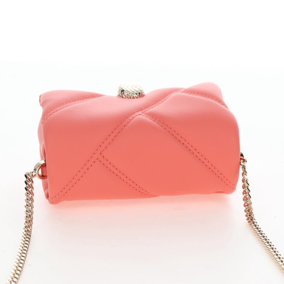 Bvlgari Serpenti Cabochon Diagonal Quilted Leather Pink Leather Shoulder Bag Bag (Pre-Owned)