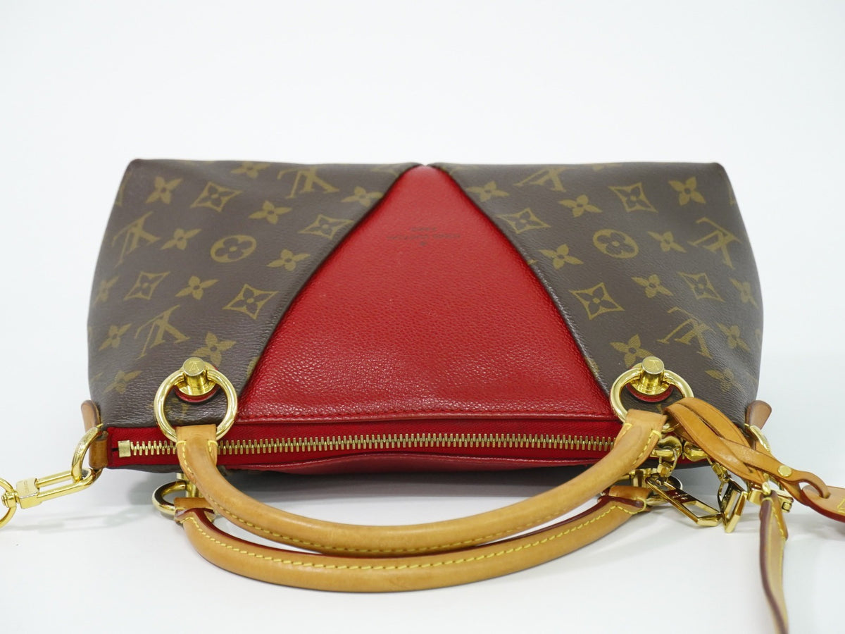 Louis Vuitton V Tote Monogram Canvas And Leather Brown Canvas Handbag (Pre-Owned)