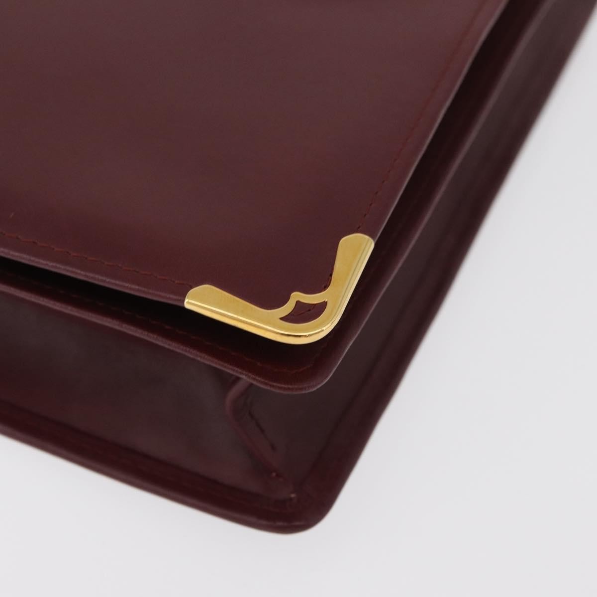 Cartier Must De Cartier Clutch Leather Burgundy Leather Clutche & Pouche Bag (Pre-Owned)