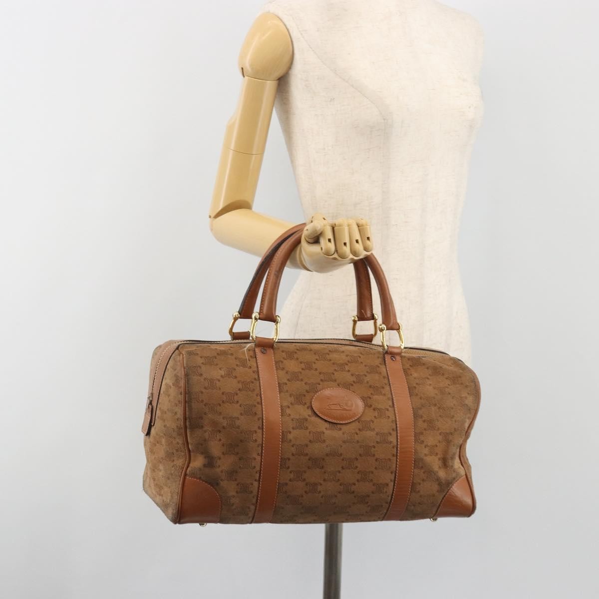 Celine Macadam Suede Brown Suede Tote Bag Bag (Pre-Owned)
