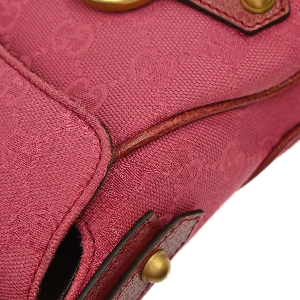 Gucci Horsebit Web Flap Gg Canvas And Leather Pink Canvas Shoulder Bag Bag (Pre-Owned)