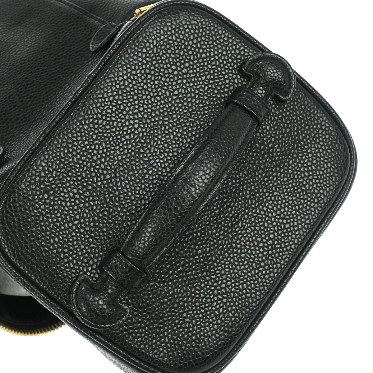 Chanel Vintage Timeless Cosmetic Case Caviar Black Leather Handbag (Pre-Owned)