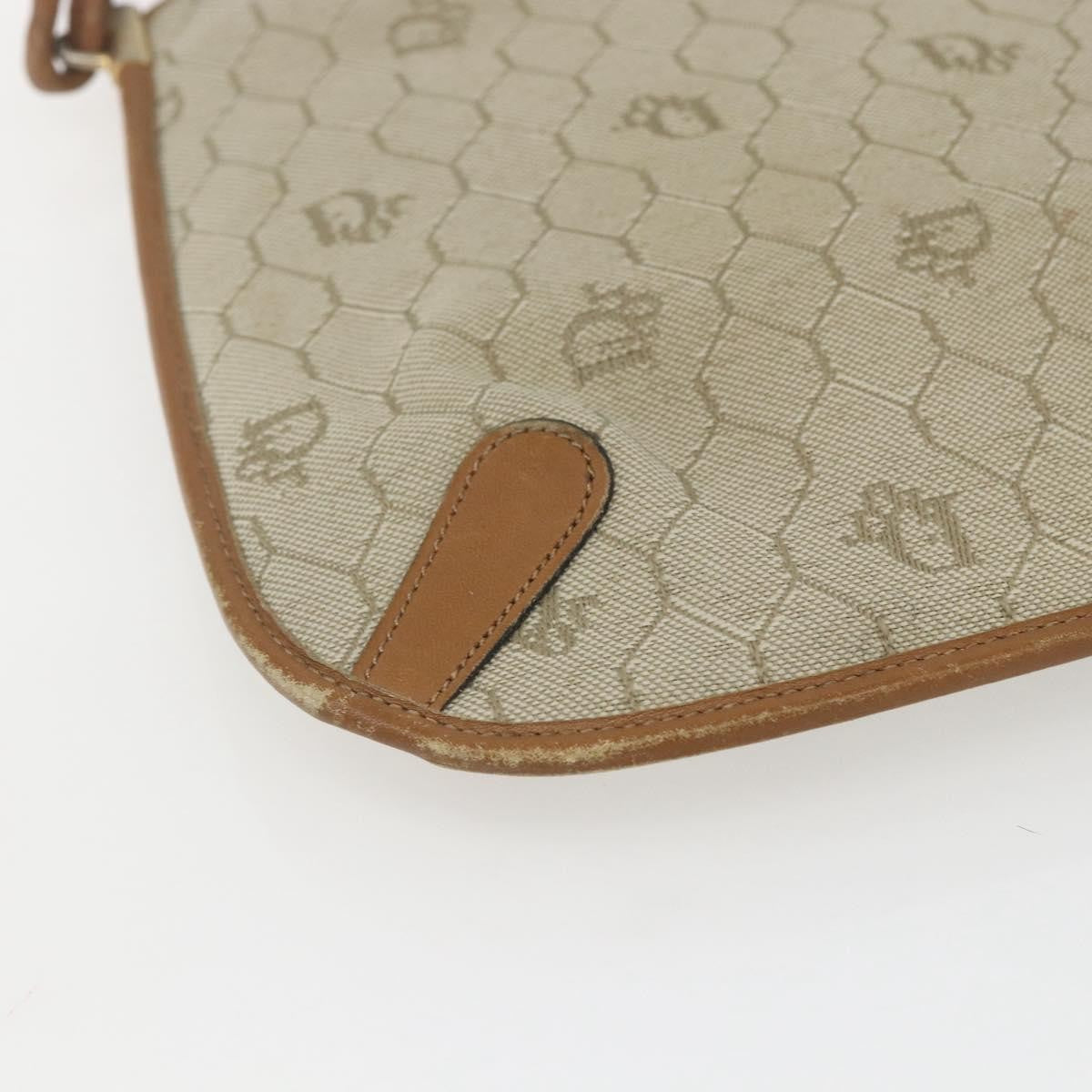 Christian Dior Vintage Honeycomb Canvas And Leather Beige Canvas Shoulder Bag Bag (Pre-Owned)