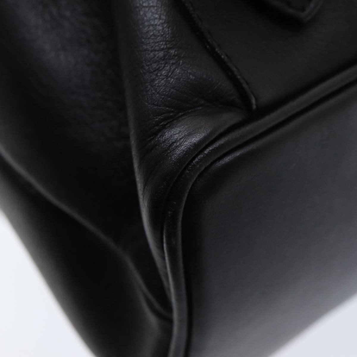 Gucci Vintage Bamboo Leather Black Leather Backpack Bag (Pre-Owned)