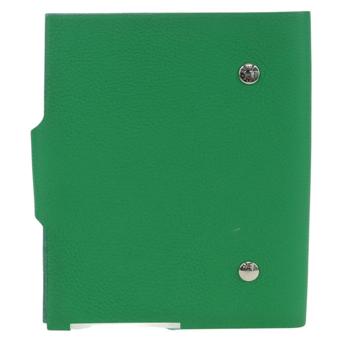 Hermes Ulysse Agenda Cover Leather Green Leather Wallets Accessory (Pre-Owned)