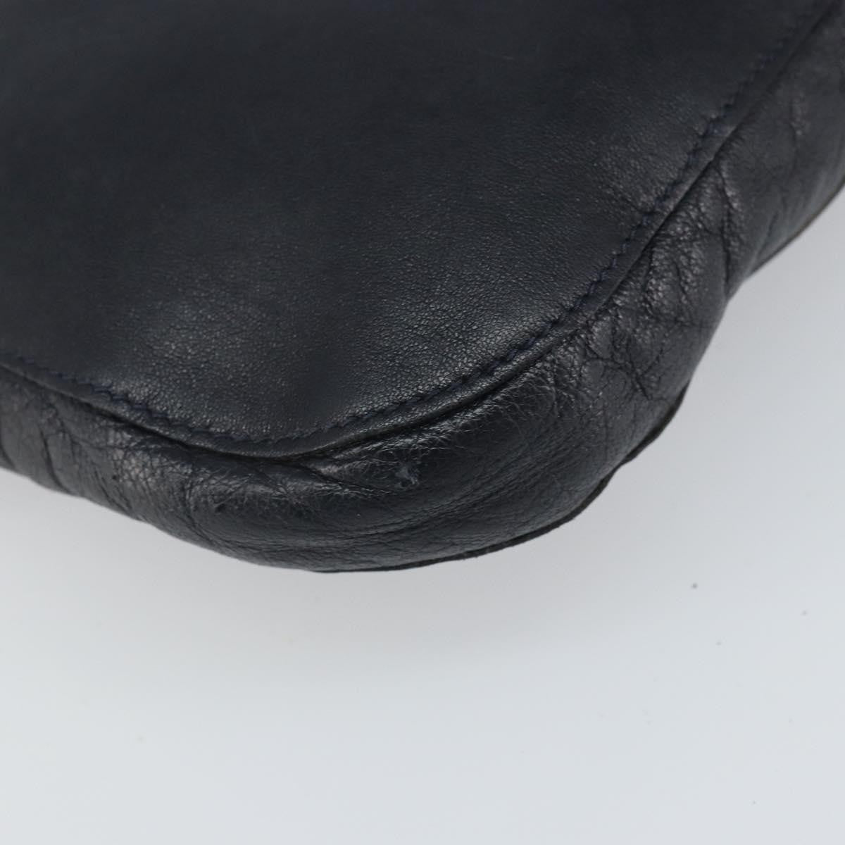 Celine Vintage Leather Navy Leather Shoulder Bag Bag (Pre-Owned)