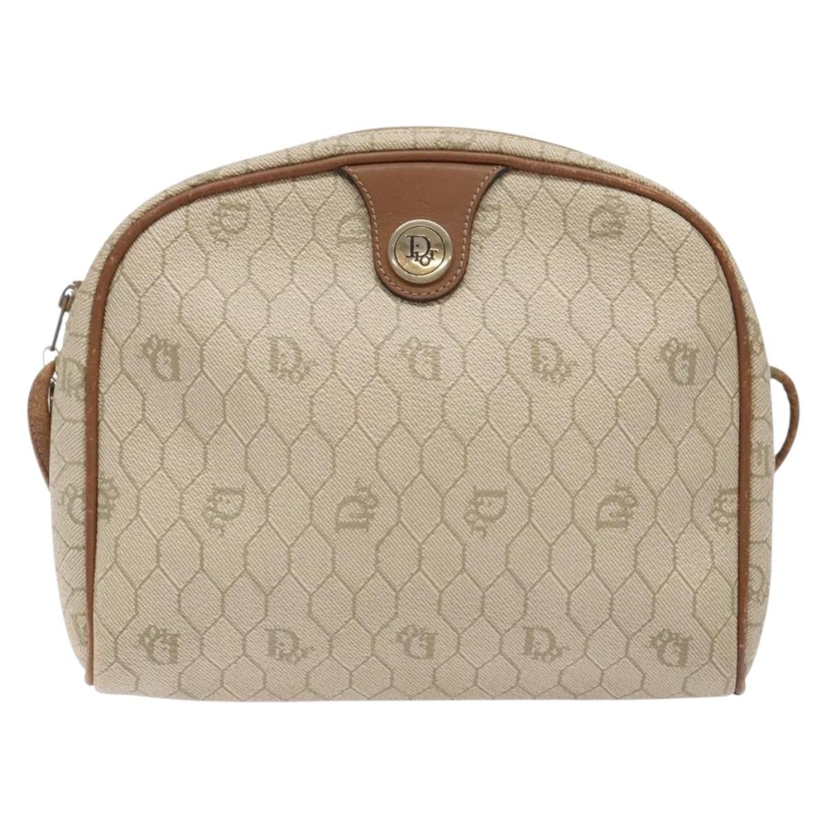 Christian Dior Vintage Honeycomb Canvas Beige Canvas Bag (Pre-Owned)