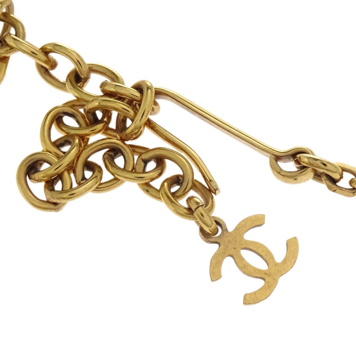 Chanel Cc Square Pendant Resin With Crystals And Metal Gold Gold_Plated Necklace Jewelry (Pre-Owned)