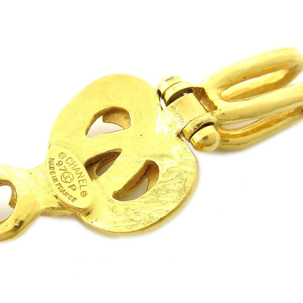 Chanel Cc Heart Pendant Metal Gold Gold_Plated Necklace Jewelry (Pre-Owned)
