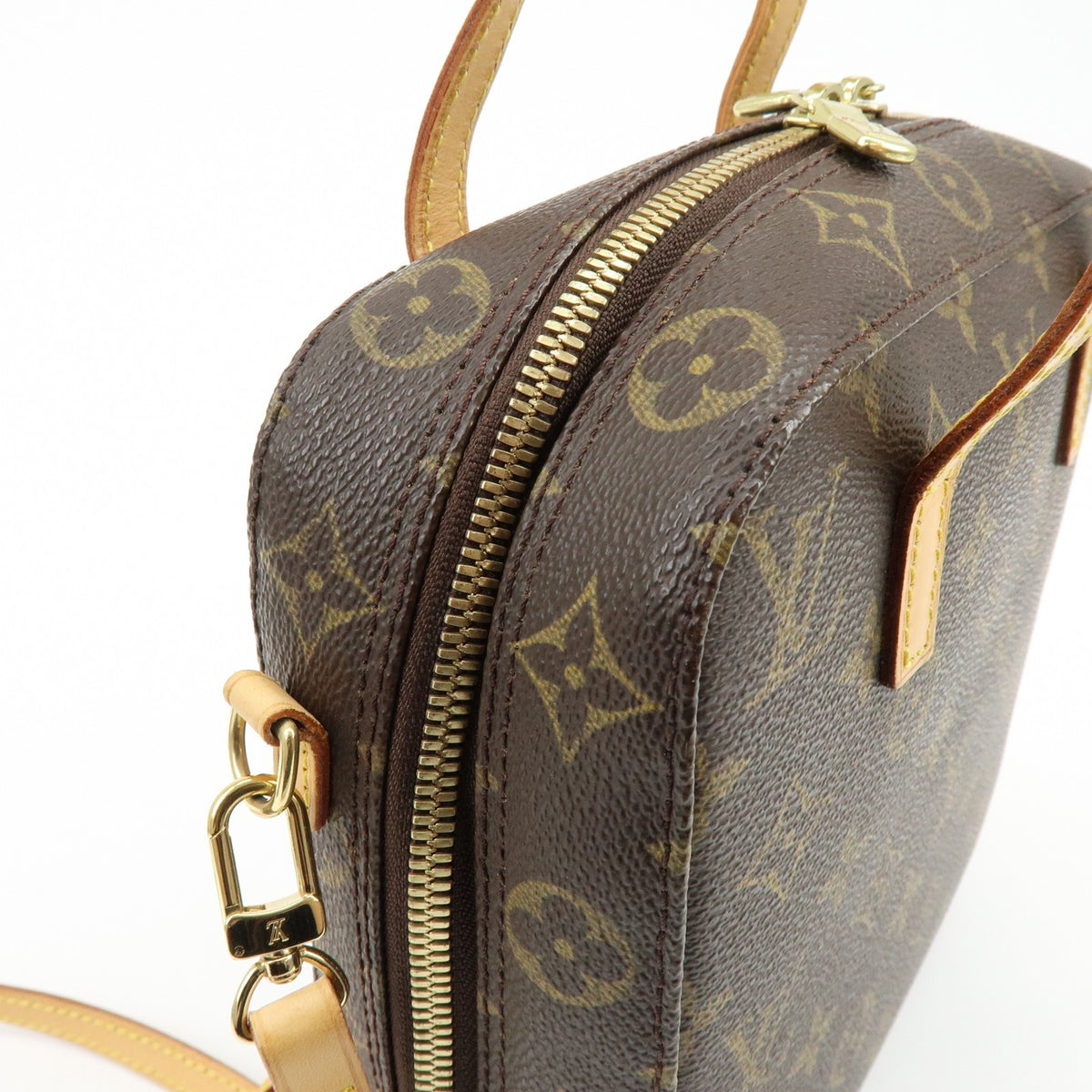 Louis Vuitton Spontini Monogram Canvas Brown Canvas Handbag (Pre-Owned)