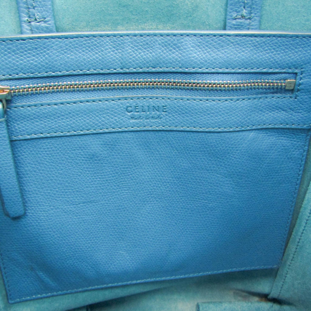 Celine Vertical Cabas All Over Logo Print Leather Blue Leather Tote Bag Bag (Pre-Owned)