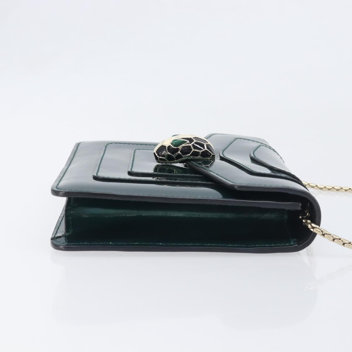 Bvlgari Serpenti Forever Patent Green Patent_Leather Shoulder Bag Bag (Pre-Owned)