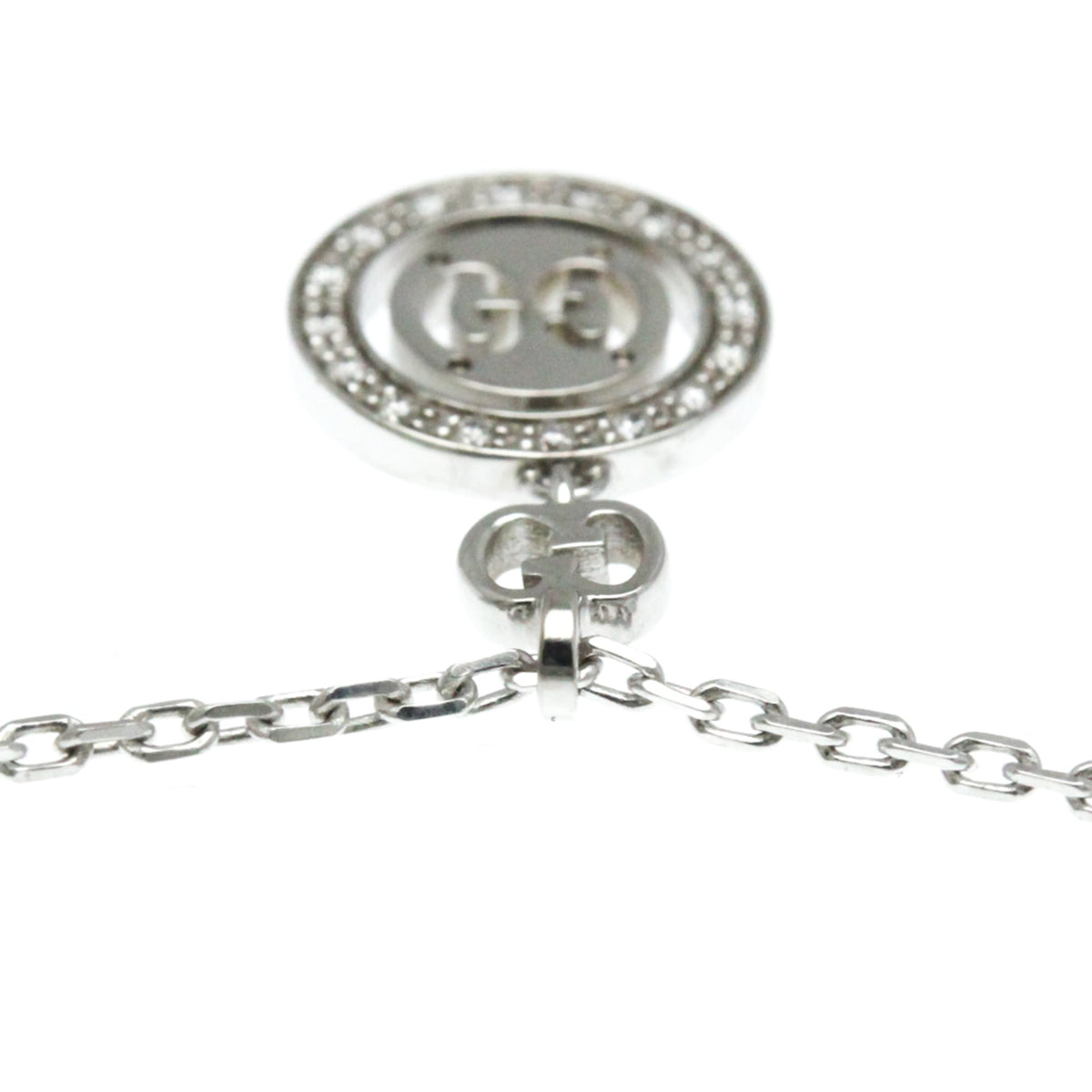 Gucci Icon Twirl 18K White Gold With Diamonds Silver White_Gold Necklace Jewelry (Pre-Owned)