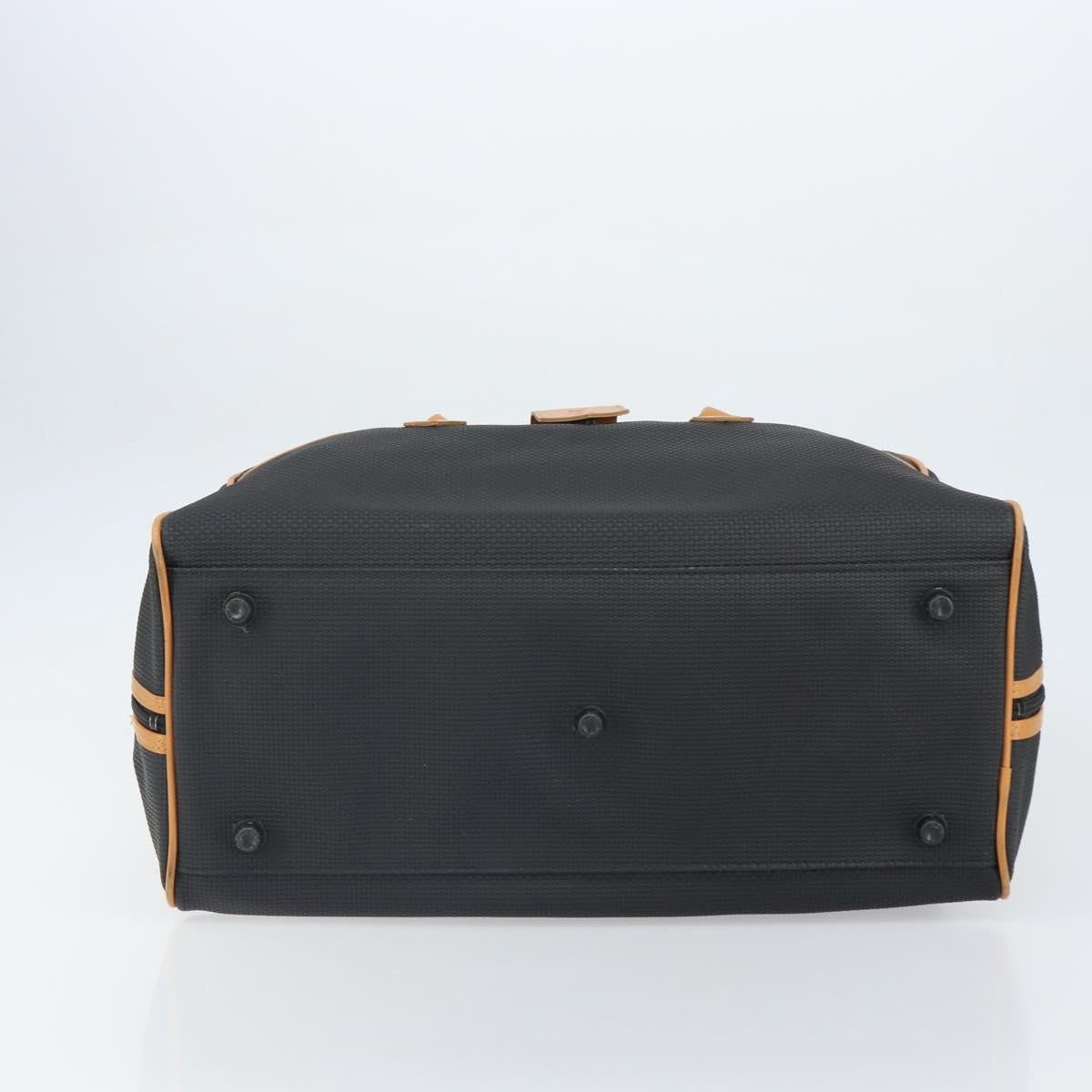 Saint Laurent Vintage Boston Pvc Leather Black Canvas Travel Bag Bag (Pre-Owned)