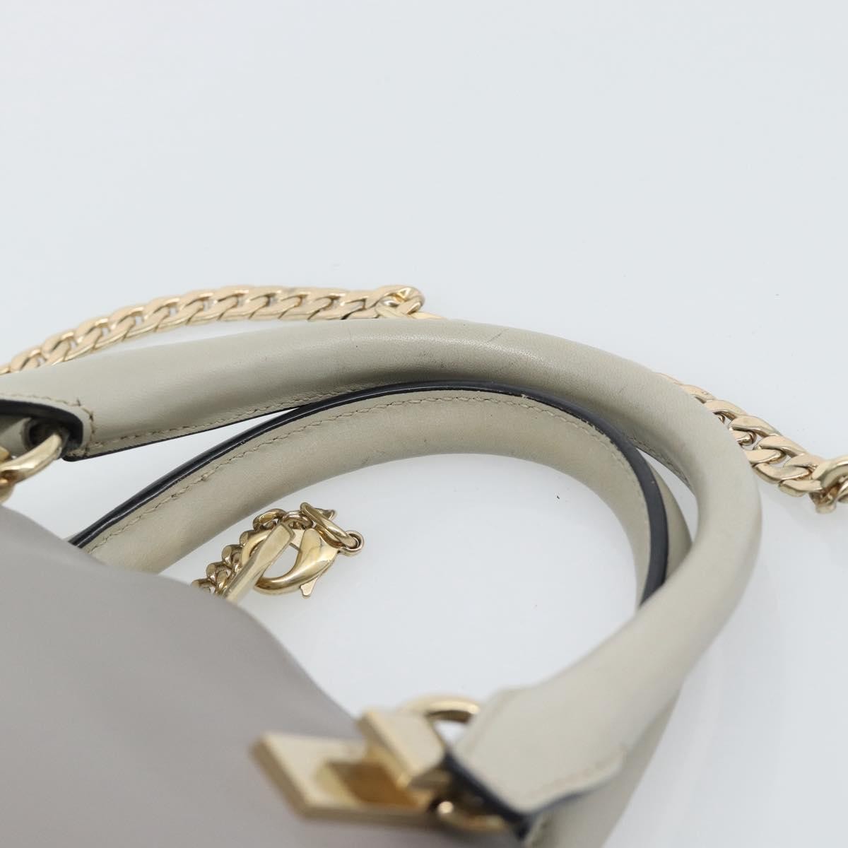 Chloe Bicolor Baylee Satchel Leather Gray Leather Handbag (Pre-Owned)