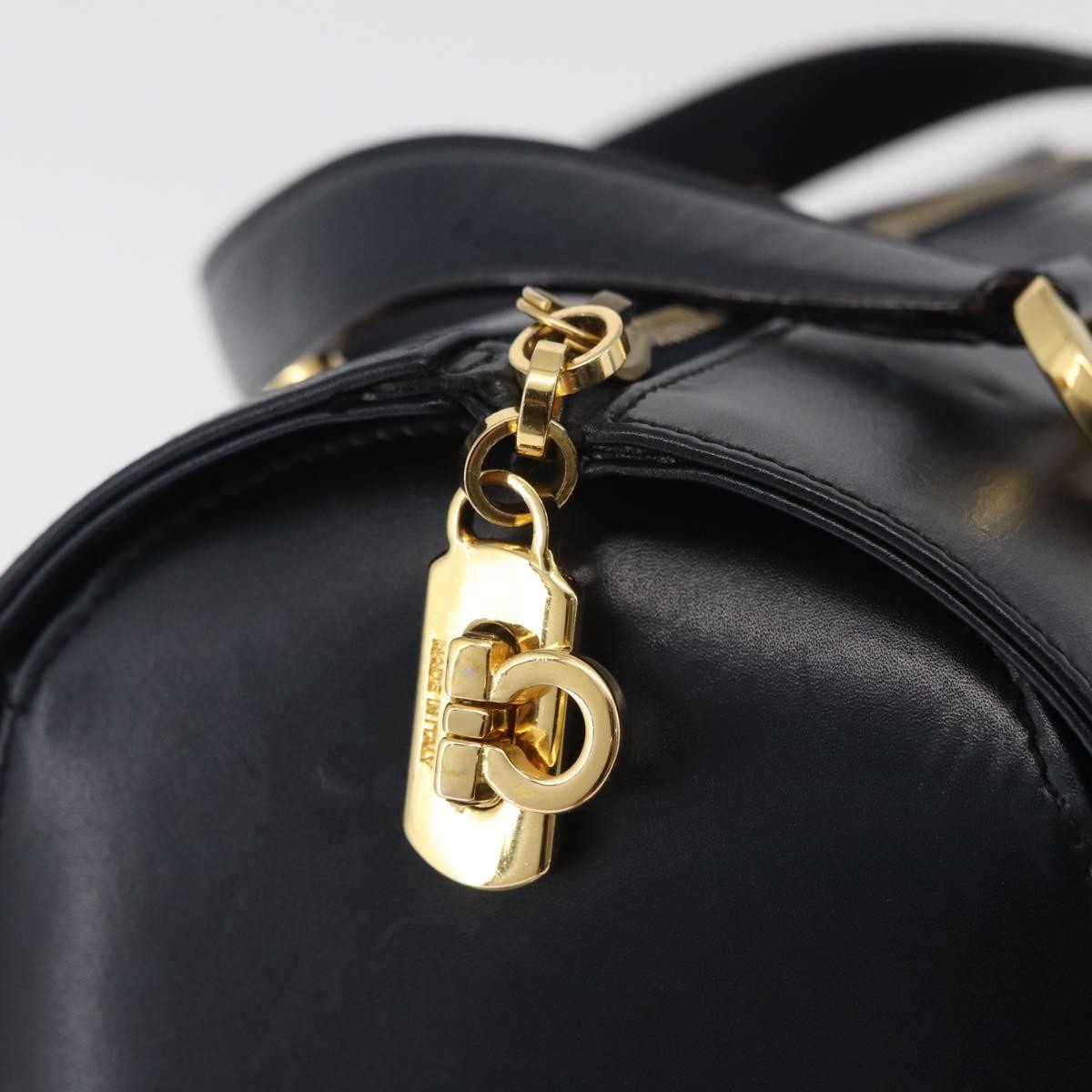 Salvatore Ferragamo Gancini Leather Navy Leather Handbag (Pre-Owned)