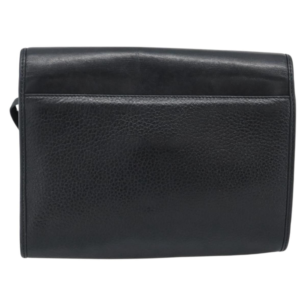 Christian Dior Vintage Cd Flap Leather Black Leather Shoulder Bag Bag (Pre-Owned)