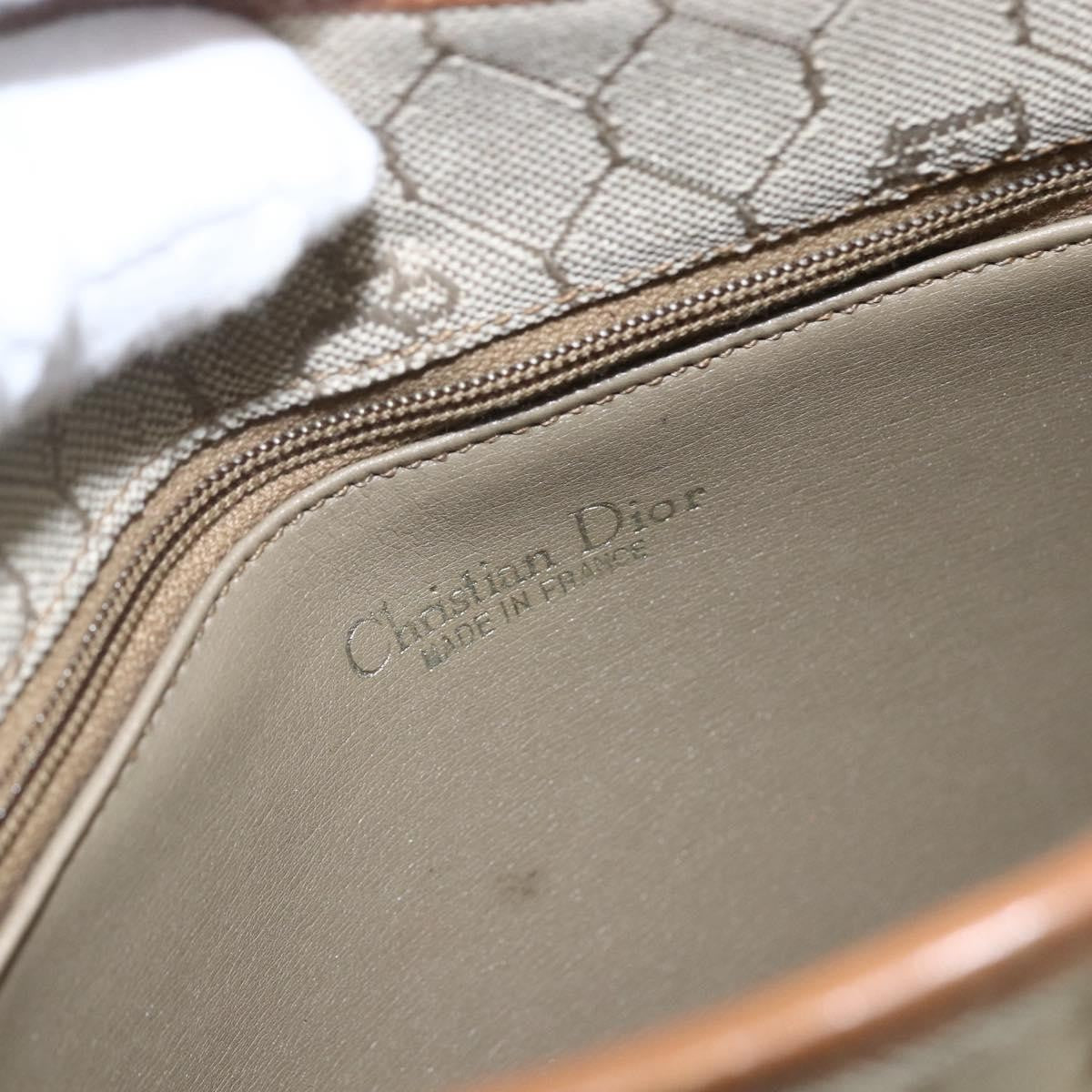 Christian Dior Vintage Honeycomb Canvas And Leather Beige Canvas Shoulder Bag Bag (Pre-Owned)