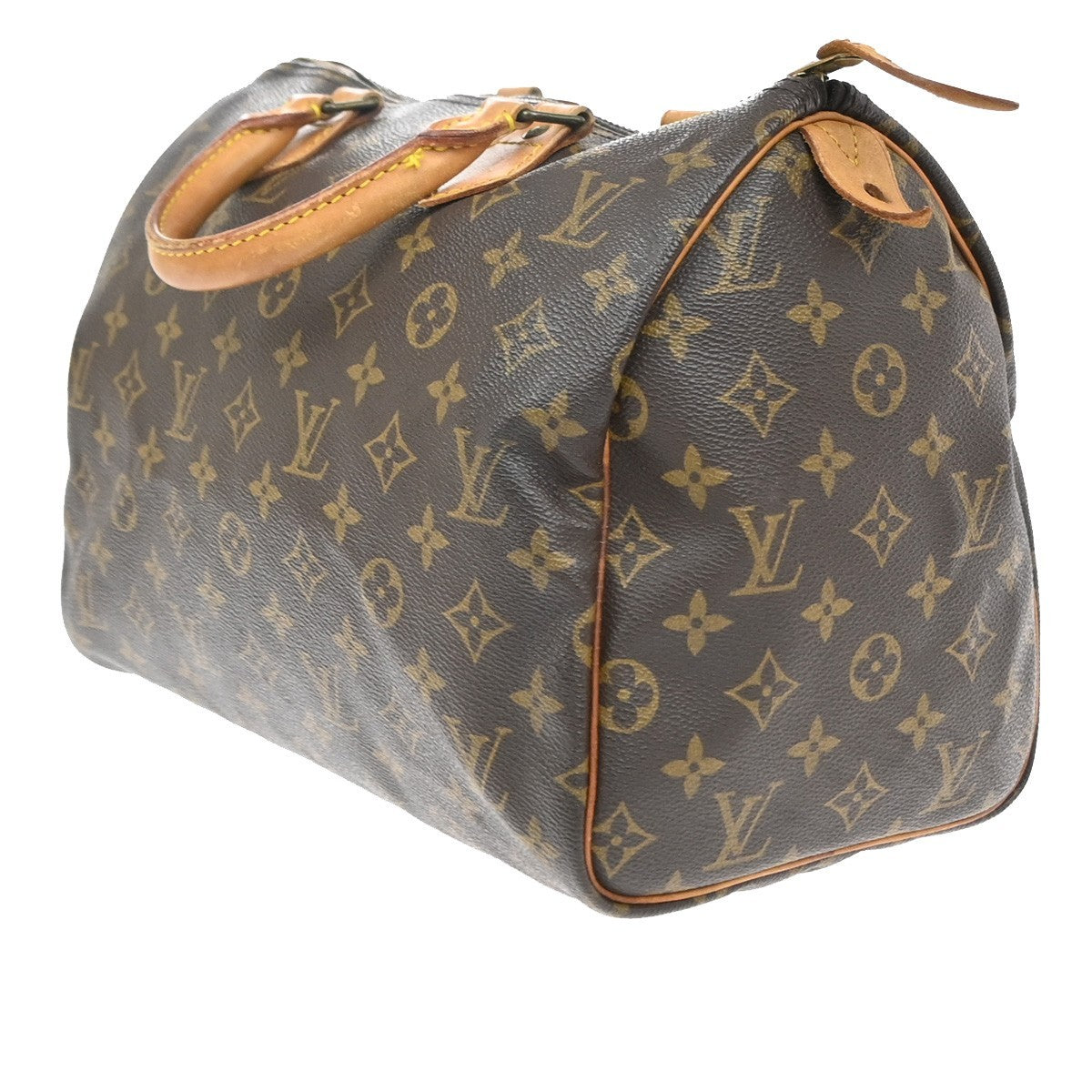 Louis Vuitton Speedy Monogram Canvas Brown Leather Handbag (Pre-Owned)