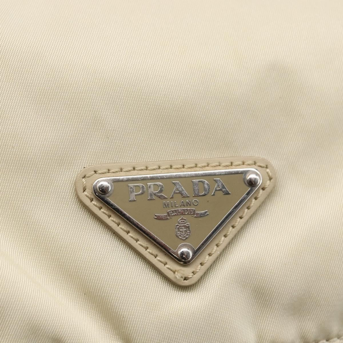 Prada Buckle Messenger Tessuto Beige Nylon Shoulder Bag Bag (Pre-Owned)