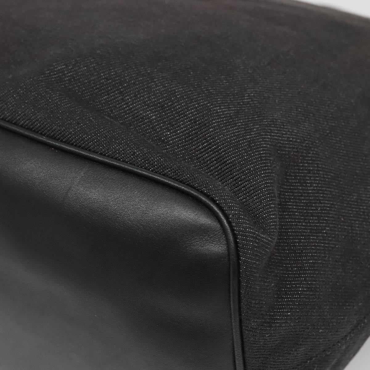 Salvatore Ferragamo Gancini Tote Canvas Black Canvas Tote Bag Bag (Pre-Owned)
