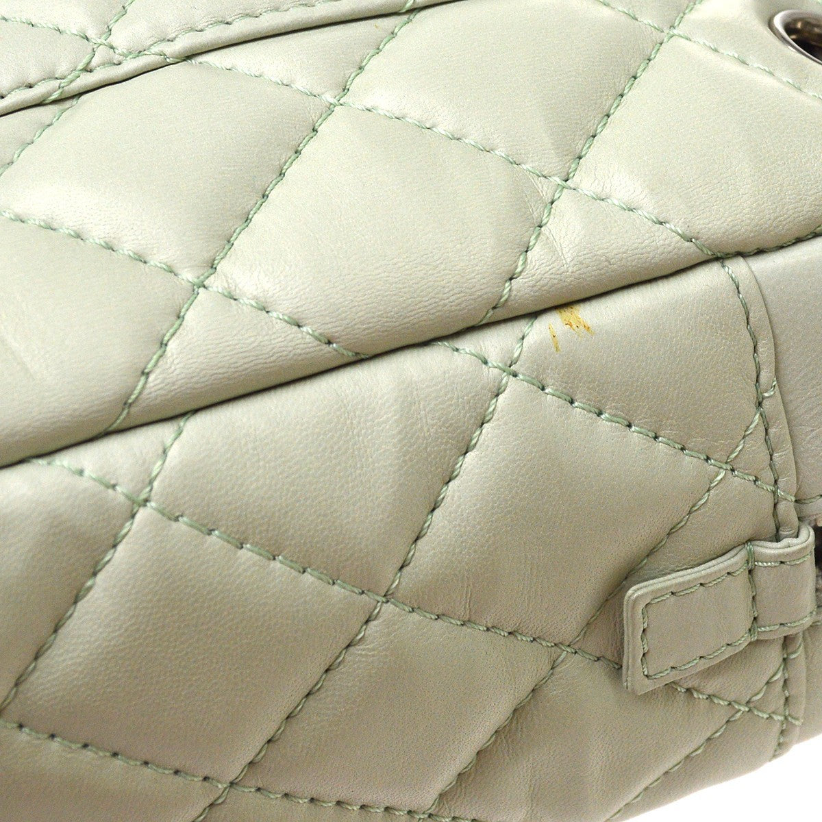 Chanel Camera Case Quilted Lambskin Blue Leather Handbag (Pre-Owned)