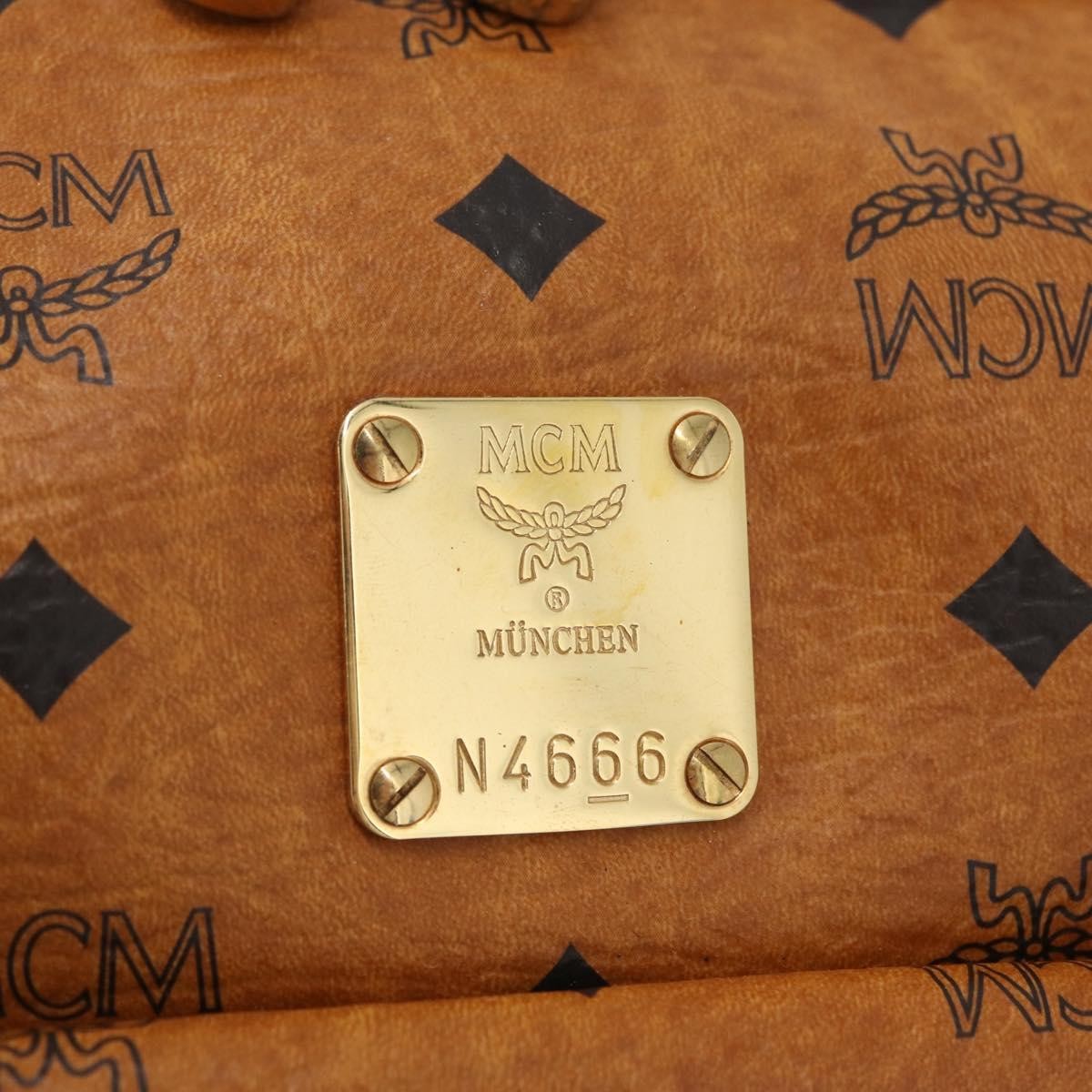MCM Visetos Logogramme Leather Brown Leather Handbag (Pre-Owned)
