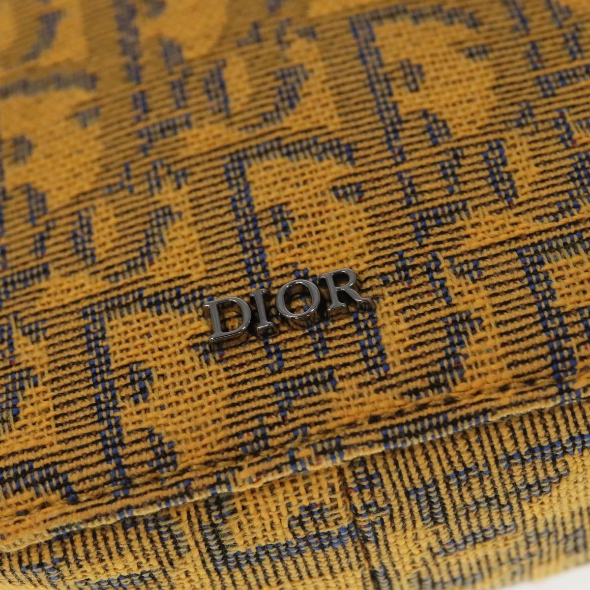 Christian Dior Vintage Trotter Canvas Yellow Canvas Clutche & Pouche Bag (Pre-Owned)