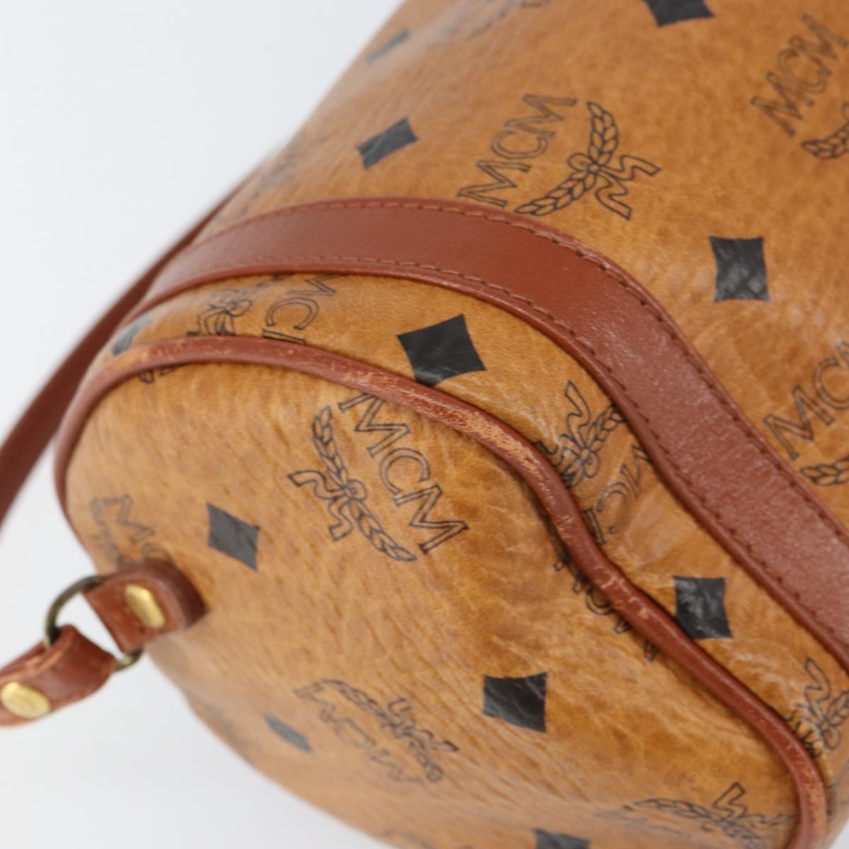 MCM Visetos Canvas And Leather Brown Canvas Shoulder Bag Bag (Pre-Owned)