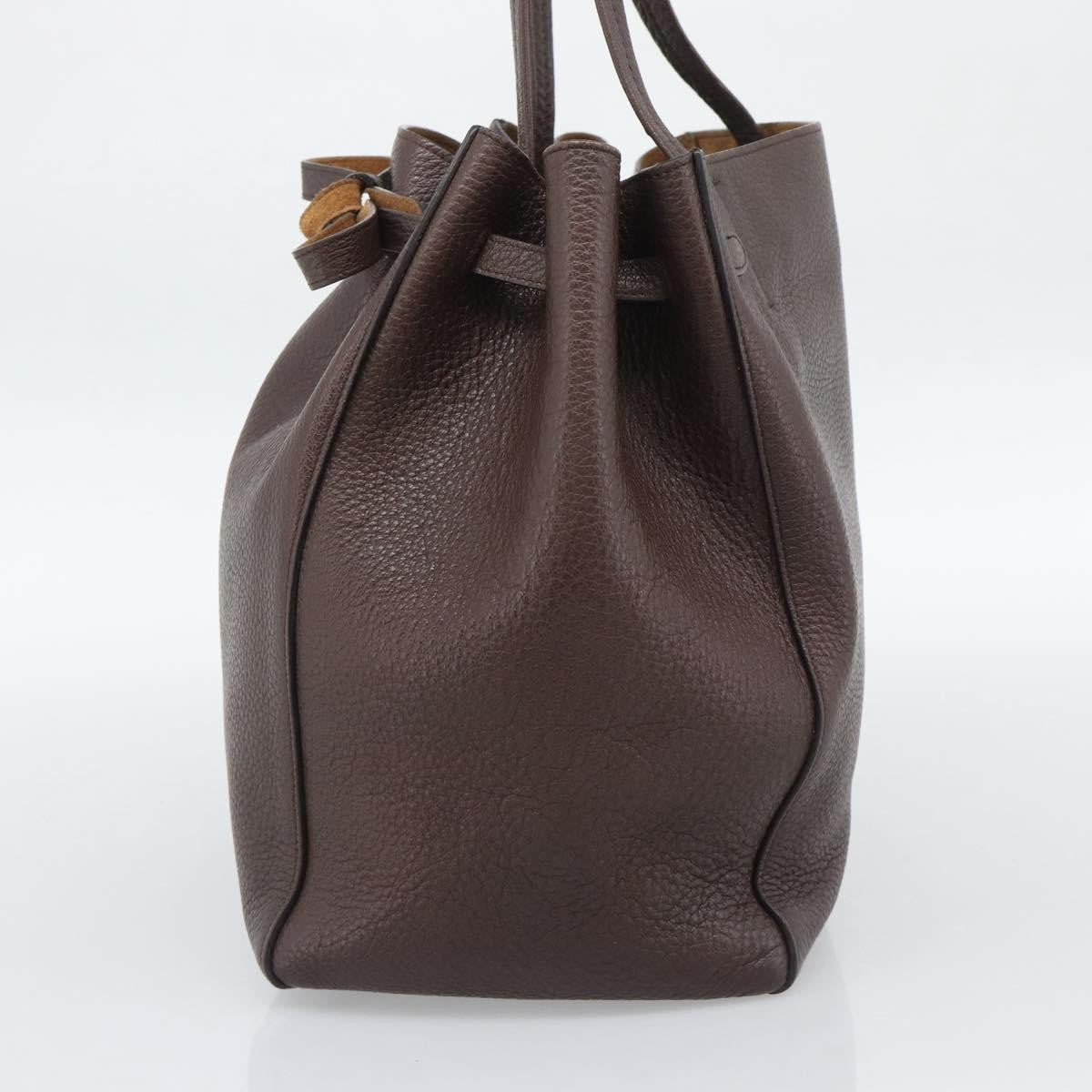 Celine Phantom Tie Cabas Tote Leather Brown Leather Tote Bag Bag (Pre-Owned)