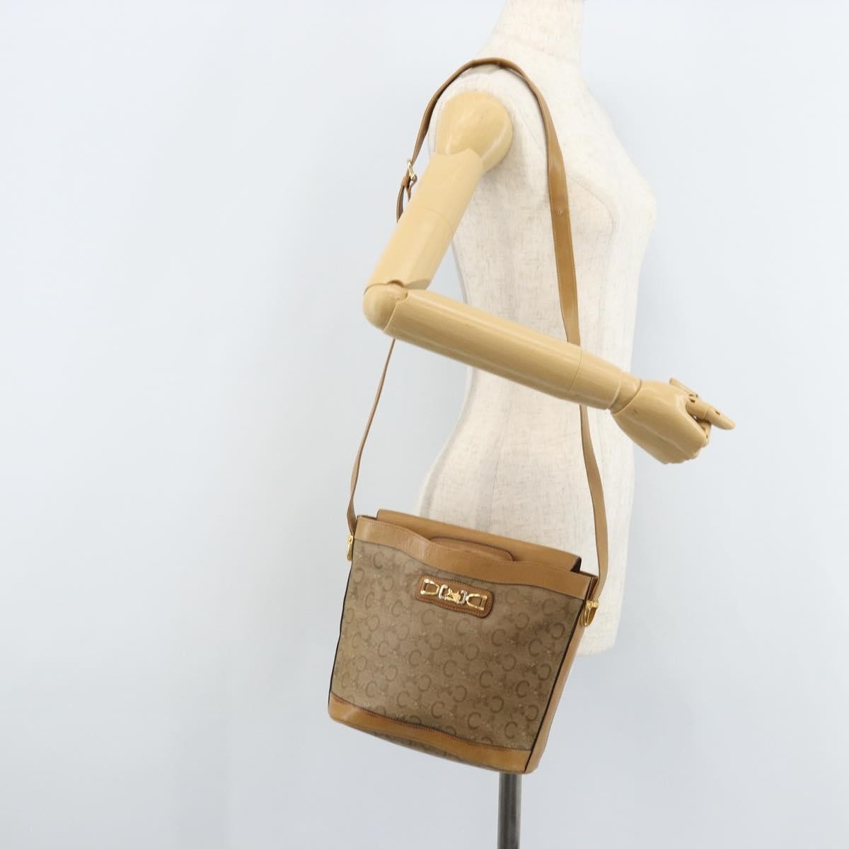 Celine C Sulky Canvas And Leather Beige Canvas Shoulder Bag Bag (Pre-Owned)