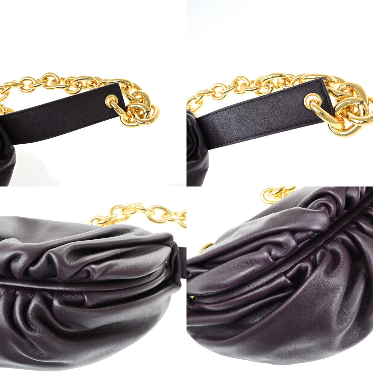 Bottega Veneta The Chain Pouch Leather Burgundy Leather Clutche & Pouche Bag (Pre-Owned)