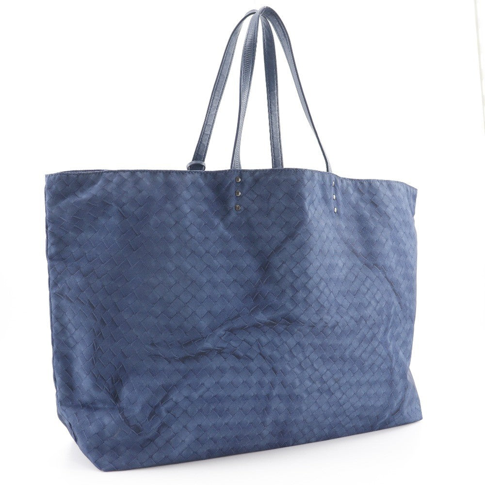 Bottega Veneta Intrecciolusion Tote Printed Nylon Navy Nylon Tote Bag Bag (Pre-Owned)