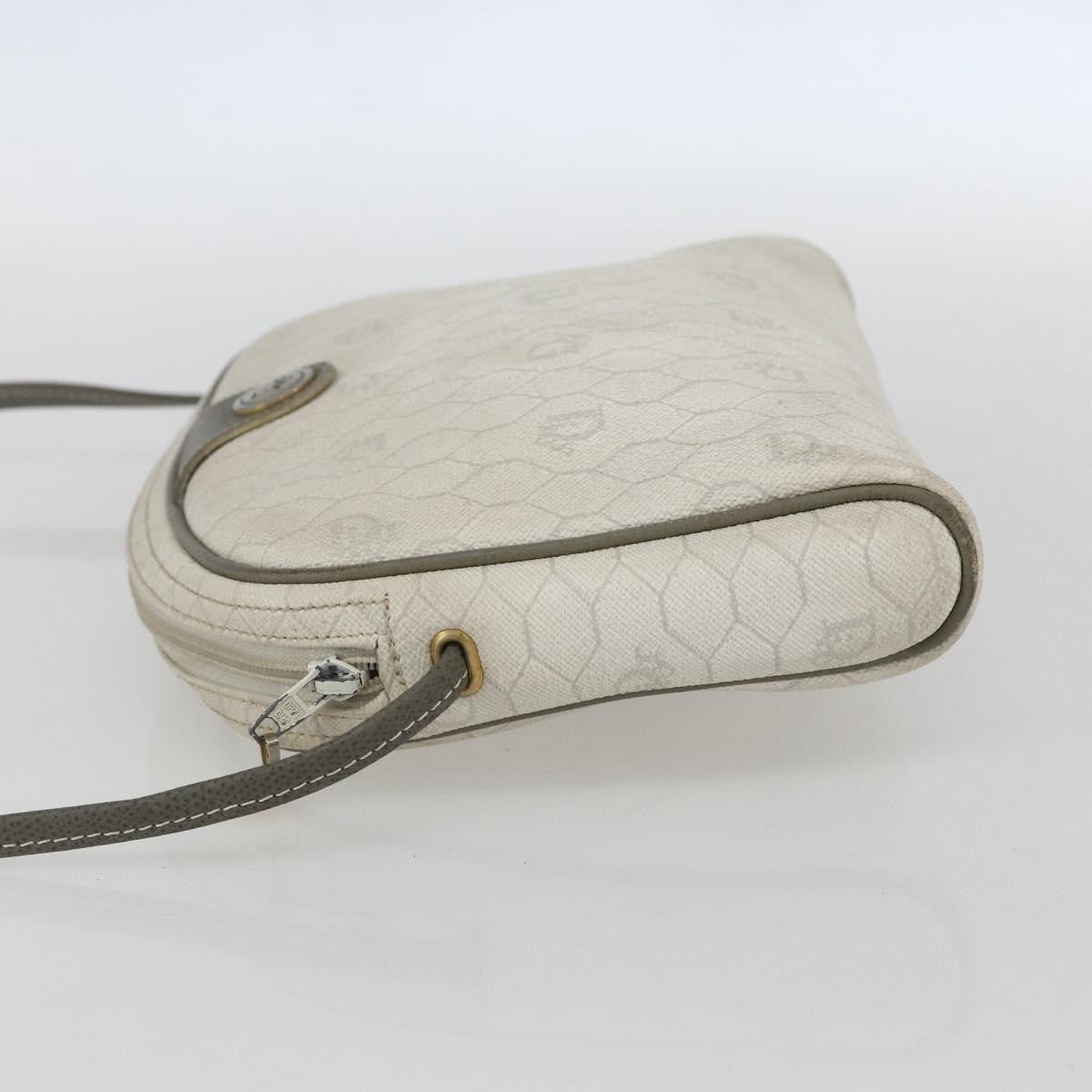 Christian Dior Vintage Honeycomb Canvas And Leather White Canvas Shoulder Bag Bag (Pre-Owned)