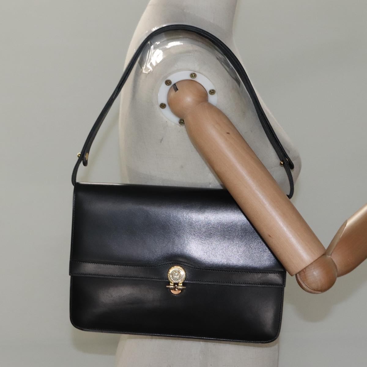 Christian Dior Shoulder Leather Black Leather Shoulder Bag Bag (Pre-Owned)