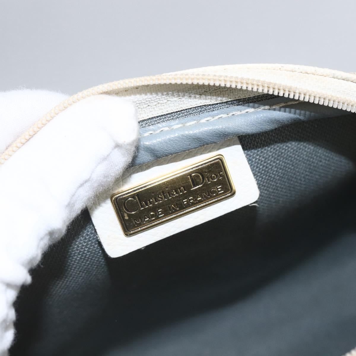 Christian Dior Vintage Honeycomb Canvas And Leather White Canvas Shoulder Bag Bag (Pre-Owned)