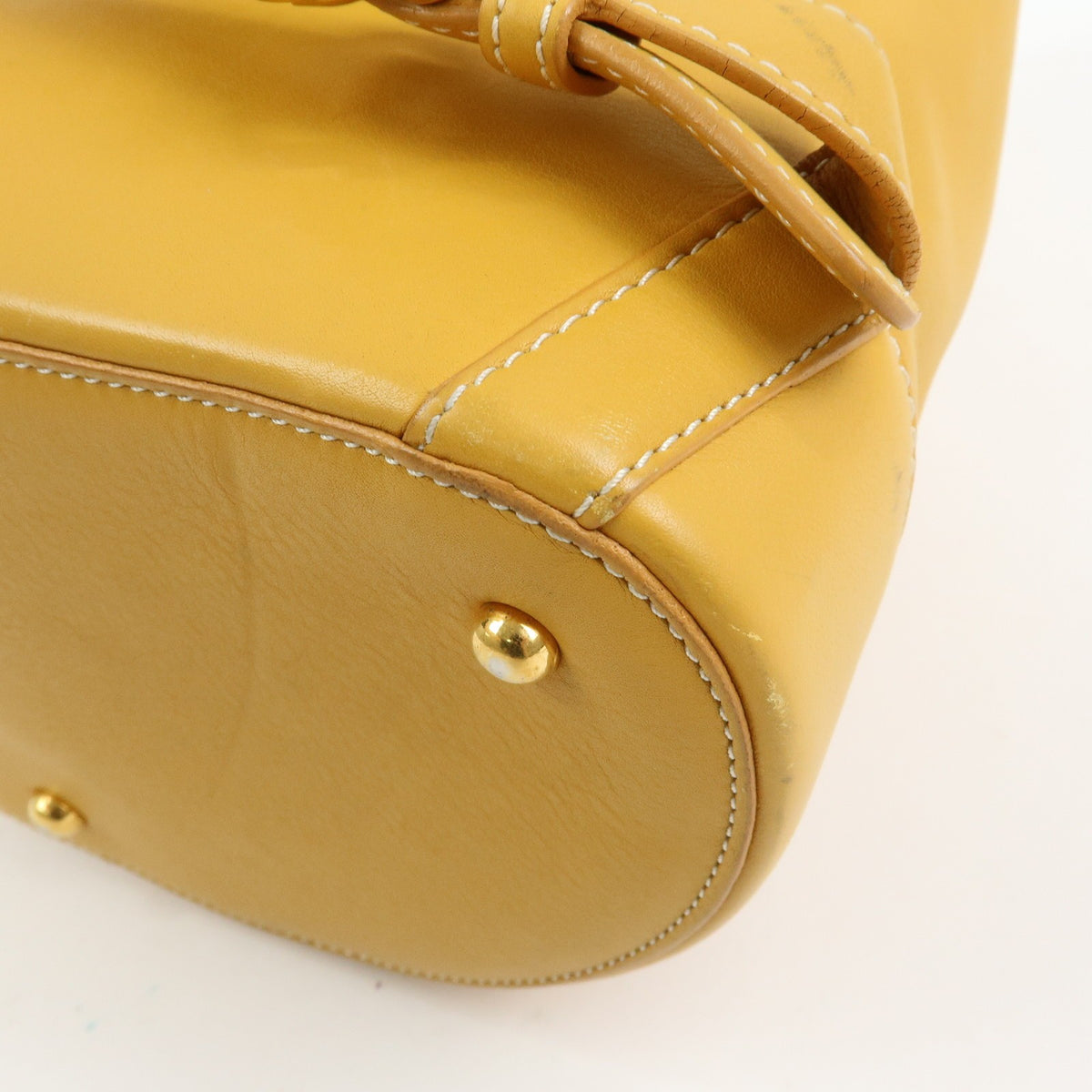 Loewe Anton Leather Yellow Leather Backpack Bag (Pre-Owned)