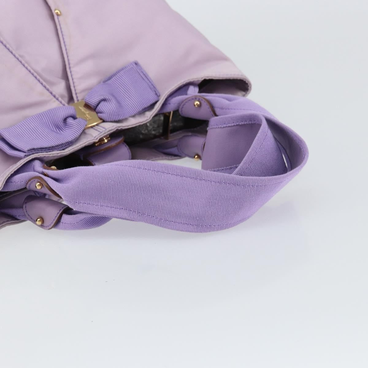 Salvatore Ferragamo Vala Tote Nylon Purple Nylon Tote Bag Bag (Pre-Owned)
