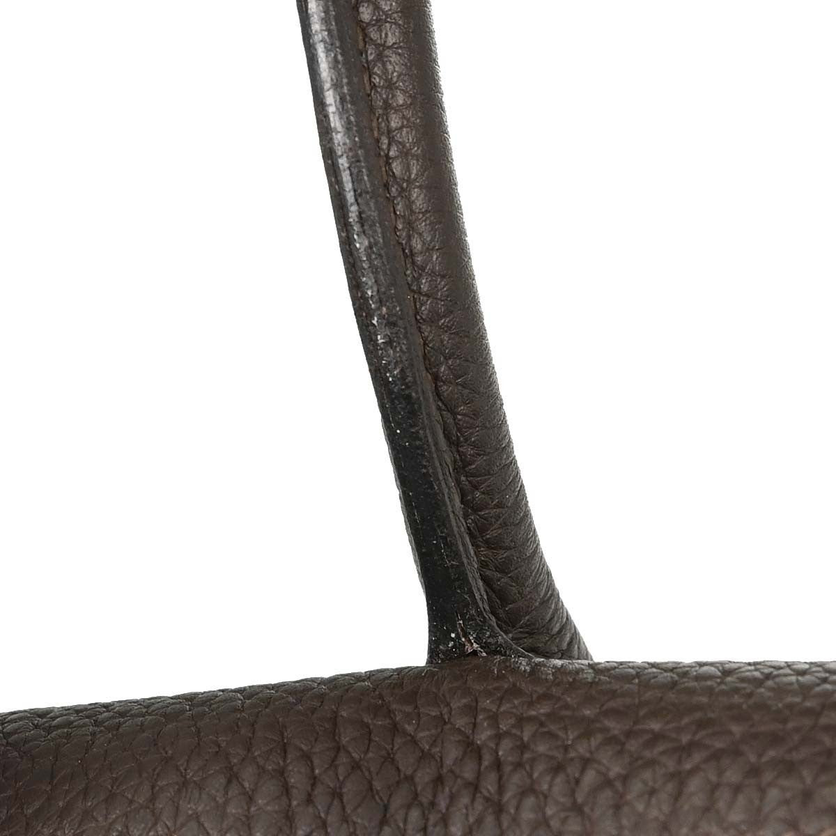 Hermes Paris-Bombay Clémence Brown Leather Handbag (Pre-Owned)