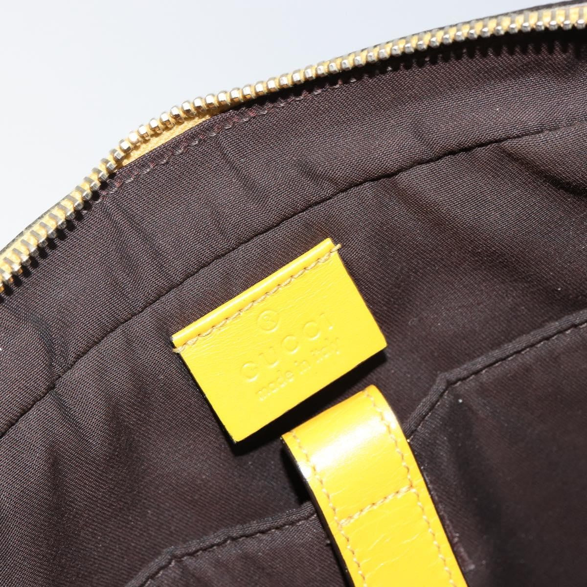 Gucci Diamante Bright Leather Yellow Leather Bag (Pre-Owned)