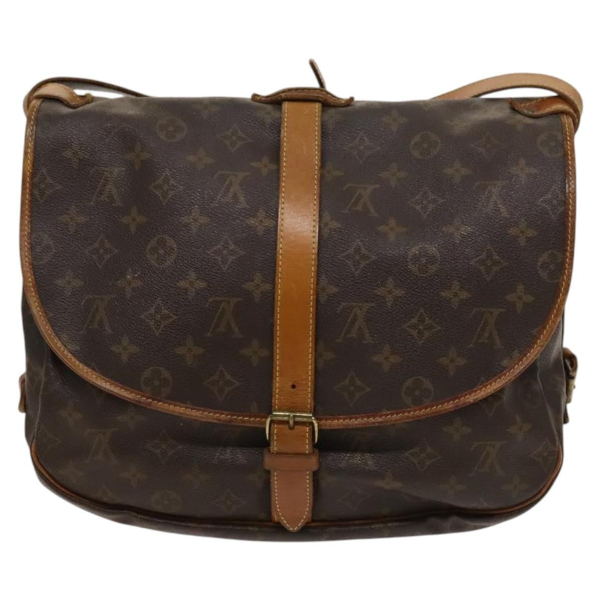 Louis Vuitton Saumur Monogram Canvas Brown Canvas Shoulder Bag Bag (Pre-Owned)