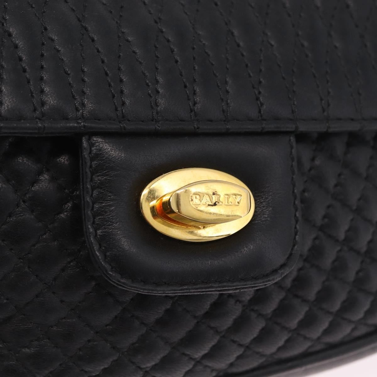 Bally Handbag Leather Black Leather Handbag (Pre-Owned)