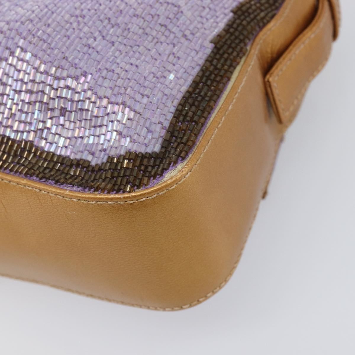 Fendi Baguette Paillettes Embellished Leather Purple Leather Handbag (Pre-Owned)