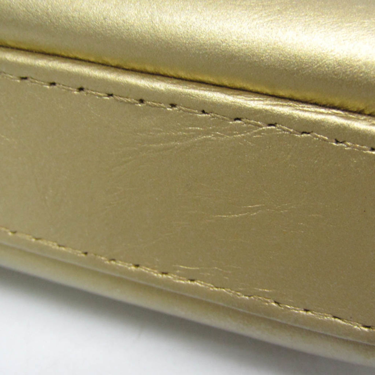 Chanel Gabrielle Double Zip Clutch With Chain Quilted Aged Calfskin Gold Leather Shoulder Bag Bag (Pre-Owned)