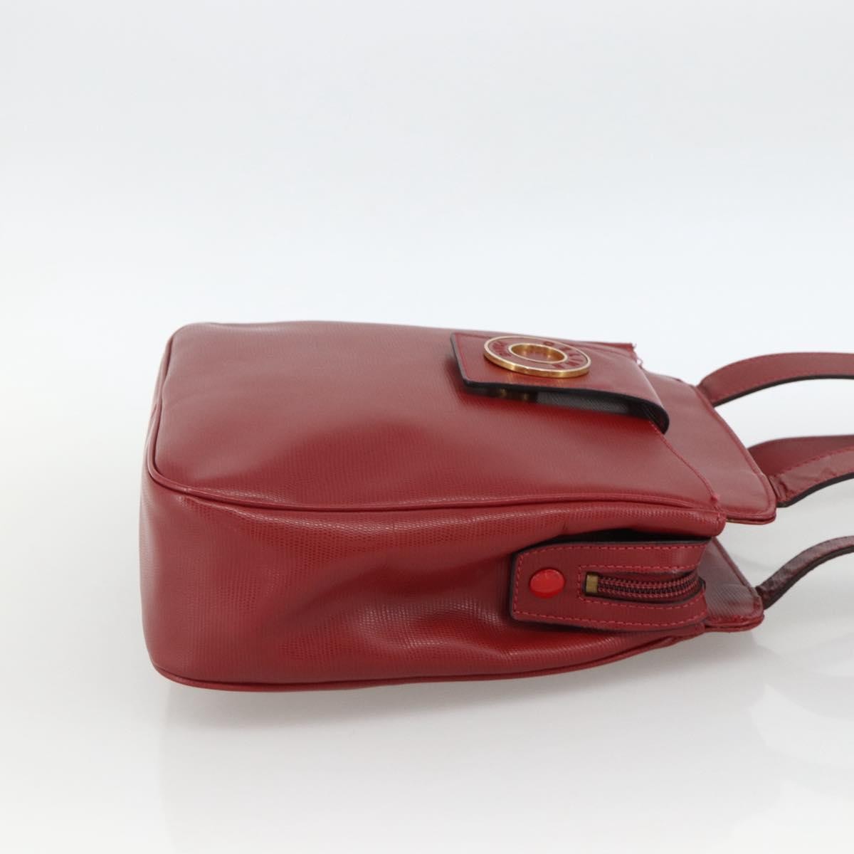Celine Circle Logo Leather Burgundy Leather Tote Bag Bag (Pre-Owned)